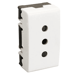 HABIT-21 MODULO TOMACORRIENTE 1 MODULO BLANCO 2 POLOS + TIERRA 10A 250V