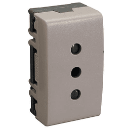 HABIT-21 MODULO TOMACORRIENTE 1 MODULO BEIGE 2 POLOS + TIERRA 10A 250V