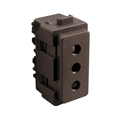 MODULO TOMACORRIENTE 1 MODULO CAFE 2 POLOS + TIERRA 10A 250V GÉNESIS