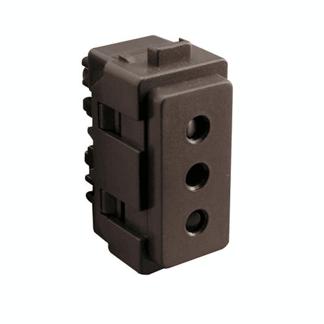 MODULO TOMACORRIENTE 1 MODULO CAFE 2 POLOS + TIERRA 10A 250V GÉNESIS