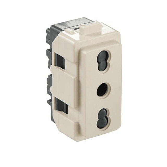 MODULO TOMACORRIENTE 1 MODULO BEIGE 2 POLOS + TIERRA 10/16A 250V GÉNESIS
