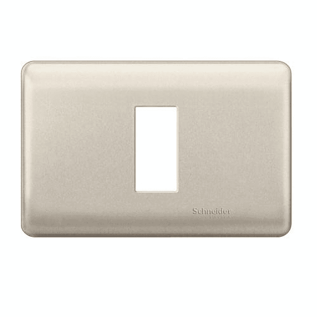 PLACA INTERRUPTOR/ENCHUFE 1 MÓDULO VERTICAL NÍQUEL CON SOPORTE ESMALTADA GENESIS