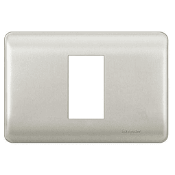 HABIT-21 PLACA INTERRUPTOR/ENCHUFE 1 MÓDULO CHAMPAGNE CON SOPORTE