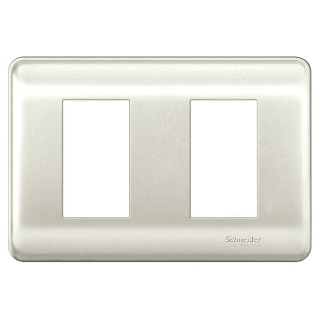 HABIT-21 PLACA INTERRUPTOR/ENCHUFE 2 MÓDULOS TITANIO CON SOPORTE