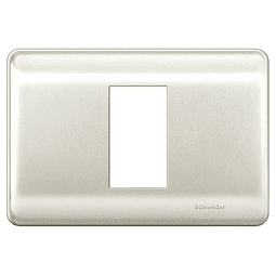 HABIT-21 PLACA INTERRUPTOR/ENCHUFE 1 MÓDULO TITANIO CON SOPORTE