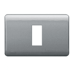 PLACA INTERRUPTOR/ENCHUFE 1 MÓDULO VERTICAL HUMO CON SOPORTE GENESIS