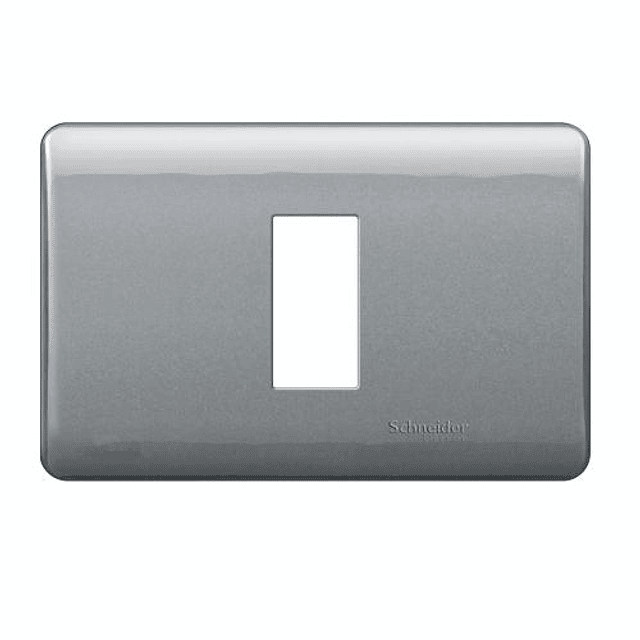 PLACA INTERRUPTOR/ENCHUFE 1 MÓDULO VERTICAL HUMO CON SOPORTE GENESIS