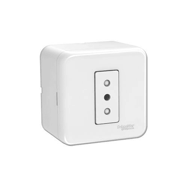 TOMA CORRIENTE ARMADO SOBREPUESTA 1MODULO 2 POLOS + TIERRA 10A 250V GÉNESIS