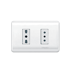 TOMA CORRIENTE ARMADO INT 10/16A+INT 10A 2 MODULOS 2 POLOS + TIERRA 250V BLANCO GÉNESIS