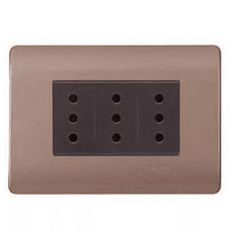 MODULO TOMACORRIENTE 3 MODULOS 2 POLOS + TIERRA 10A