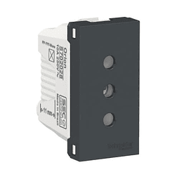 ORION MODULO TOMACORRIENTE 1 MODULO GRAFITO RAL 7021 2 POLOS + TIERRA 10A 250V