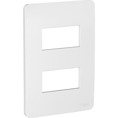 ORION PLACA INTERRUPTOR/ENCHUFE 2 MÓDULOS HORIZ SEP SILVER RAL 9006