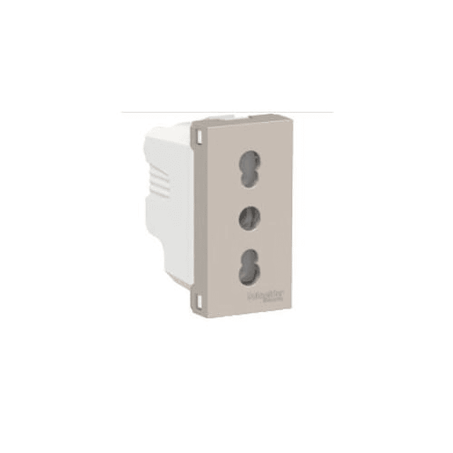 ORION MODULO TOMACORRIENTE 1 MODULO BEIGE 2 POLOS + TIERRA 10/16A 250V