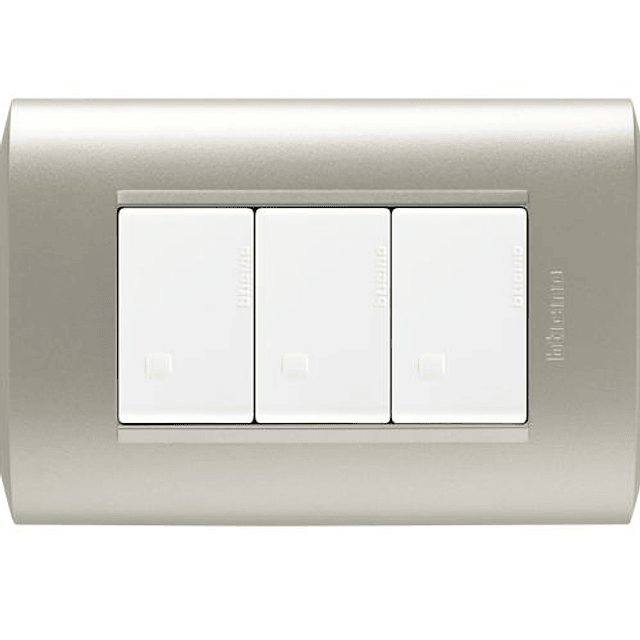 INTERRUPTOR DOMICILIARIO ARMADO EMBUTIDO 3 SIMPLES MARFIL 250V 10A HORIZONTAL MODUS STYLE