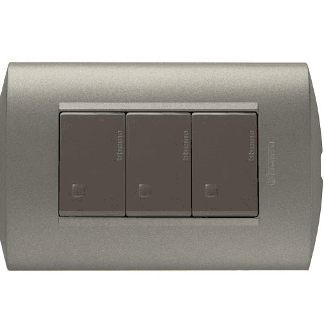 INTERRUPTOR DOMICILIARIO ARMADO EMBUTIDO TRIPLE 9/32 MINK TERRA MODUS STYLE