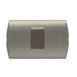 INTERRUPTOR DOMICILIARIO ARMADO EMBUTIDO 1 PULSADOR NA MINK TERRA 250V 10A MODUS STYLE