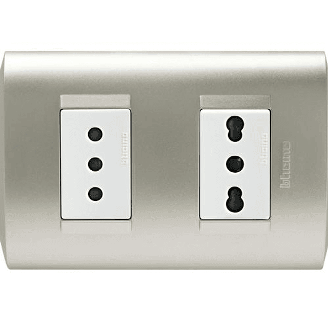 ENCHUFE HEMBRA DOBLE MODUS STYLE ARMADACOLOR BLANCO/PERLA