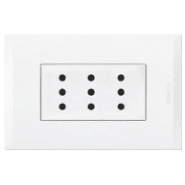 MODULO TOMACORRIENTE TRIPLE BLANCO 2 POLOS + TIERRA 10A NOBILE