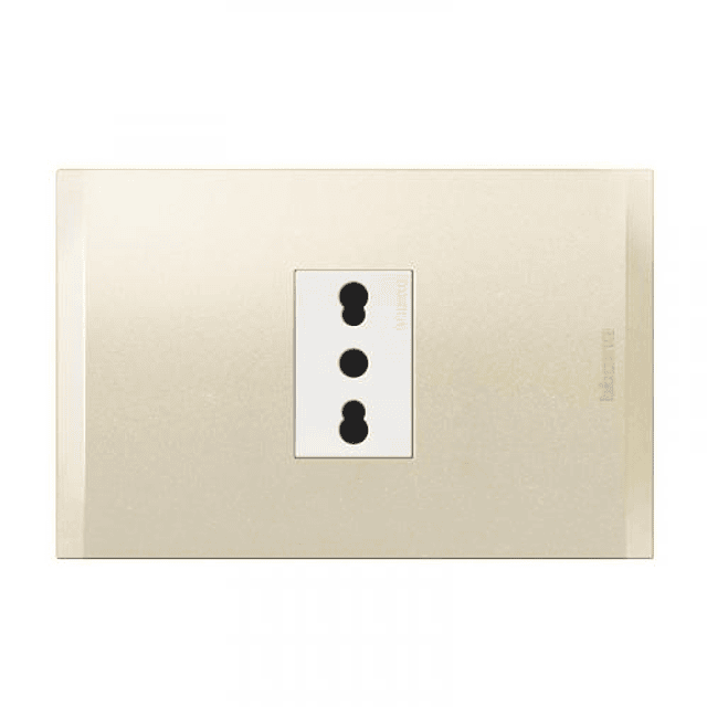 MODULO TOMACORRIENTE 1 MODULO 2 POLOS + TIERRA 10/16A NOBILE