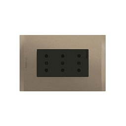 TOMA CORRIENTE ARMADO 1 MODULO TRIPLE 2 POLOS + TIERRA 250V NEGRO TERRA E3ATI