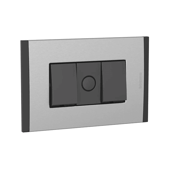 Interruptor doble 10AX+F polo antracita Placa 3p metal titanio Nóbile