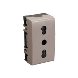 MODULO TOMACORRIENTE ESTANDAR UNIVERSAL 1 MODULO HEMBRA MOD HAB21 BEIGE 10/16A 6715