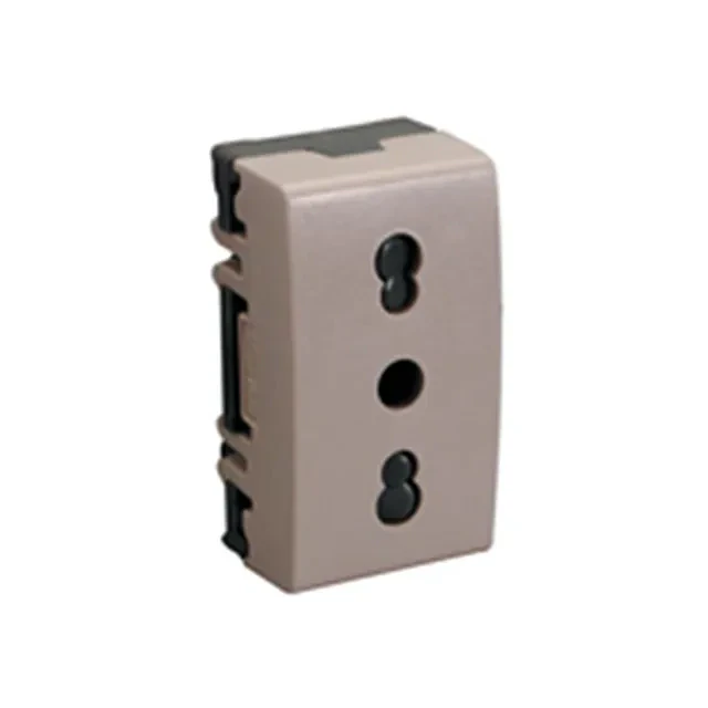 MODULO TOMACORRIENTE ESTANDAR UNIVERSAL 1 MODULO HEMBRA MOD HAB21 BEIGE 10/16A 6715