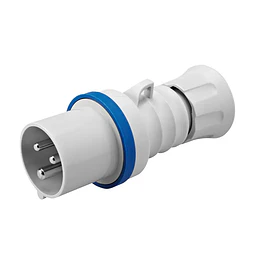 MACHO VOLANTE 2P+T 32A 250V 6H AZUL IP44