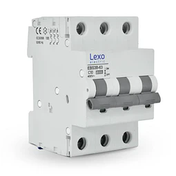 INTERRUPTOR AUTOMÁTICO EBS3B-63 TRIPOLAR 10A 400V 10KA CURVA C IEC 60898-1 TERMOMAGNÉTICOS LEXO