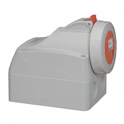 ENCHUFE HEMBRA INDUSTRIAL NO METALICO SOBREPUESTO 3 POLOS+NEUTRO+TIERRA 16A 380/415V ROJO C/BLOQUEO MECÁNICO IP66/IP67