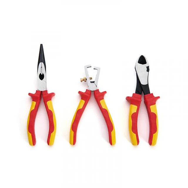 KIT HERRAMIENTAS ALICATES 3PC 3 PIEZAS CORTACABLES DE 7". DECAPANTE DE 6" Y PUNTA LARGA DE 8"