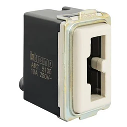 MODULO TOMACORRIENTE SEGURIDAD 1 MODULO MARFIL 2 POLOS + TIERRA 10A 250VAC IRREVERSIBLE MATIX