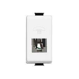 TOMA RED/TELEFONO ARMADA SOBREPUESTA RJ11 1 MODULO C/ PLACA Y SOPORTE BLANCA