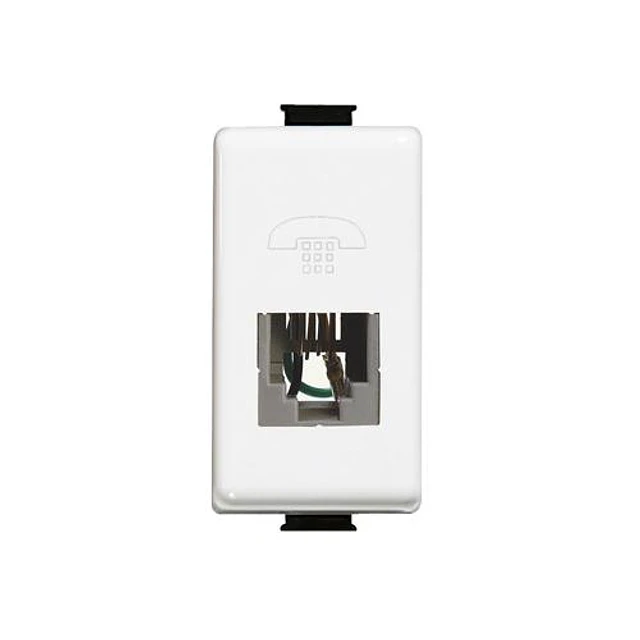 TOMA RED/TELEFONO ARMADA SOBREPUESTA RJ11 1 MODULO C/ PLACA Y SOPORTE BLANCA