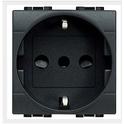 MODULO TOMACORRIENTE ESTANDAR ALEMAN SCHUKO 2 MODULOS NEGRO 2 POLOS + TIERRA 16A