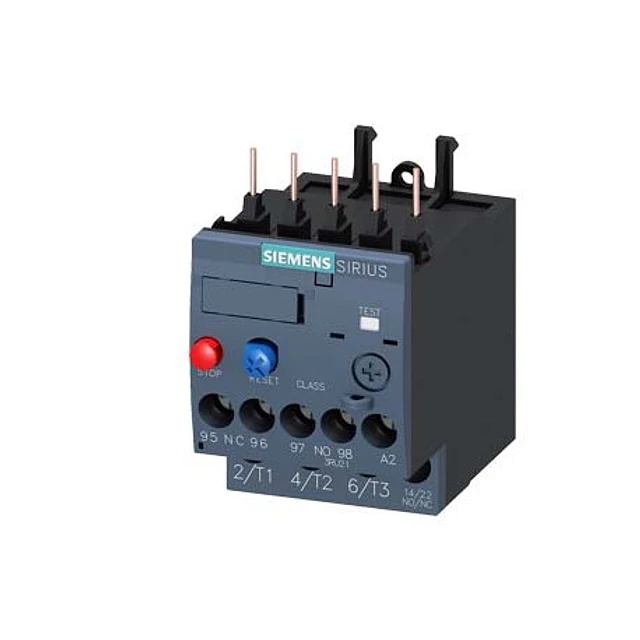 0,11...0,16 A térmico para protección de motores tamaño S00, clase 10 para montar en contactor Circuito principal: atornillable circuito auxiliar: atornillable Rearme manual/automático
