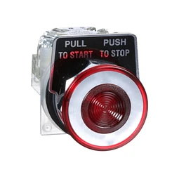 Paro de emergencia 41mm metalico con desenclavamiento por tiron - 250V - NANC