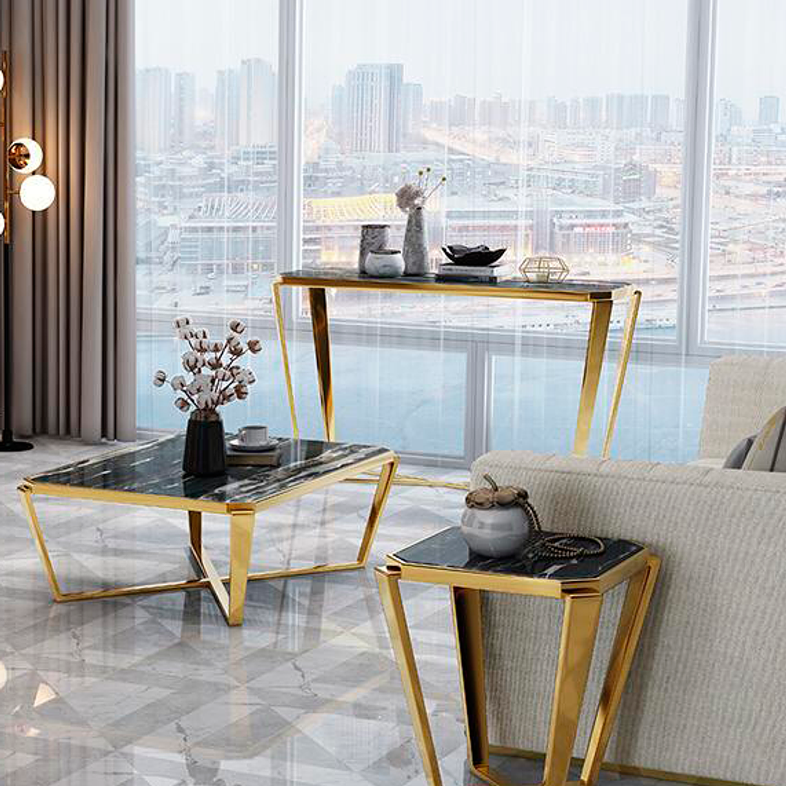 Mesa lateral Milano Negra 3