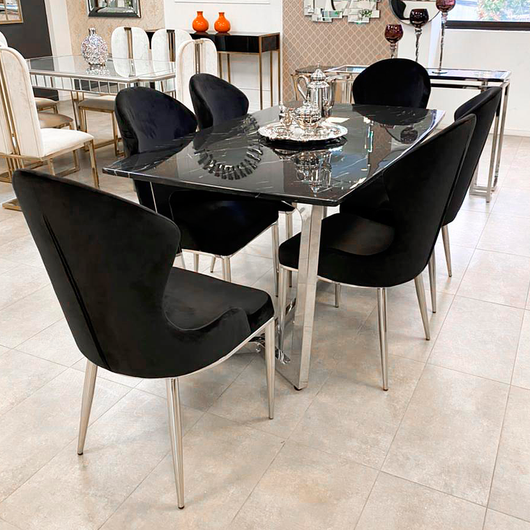 Silla Martina Silver negra 2