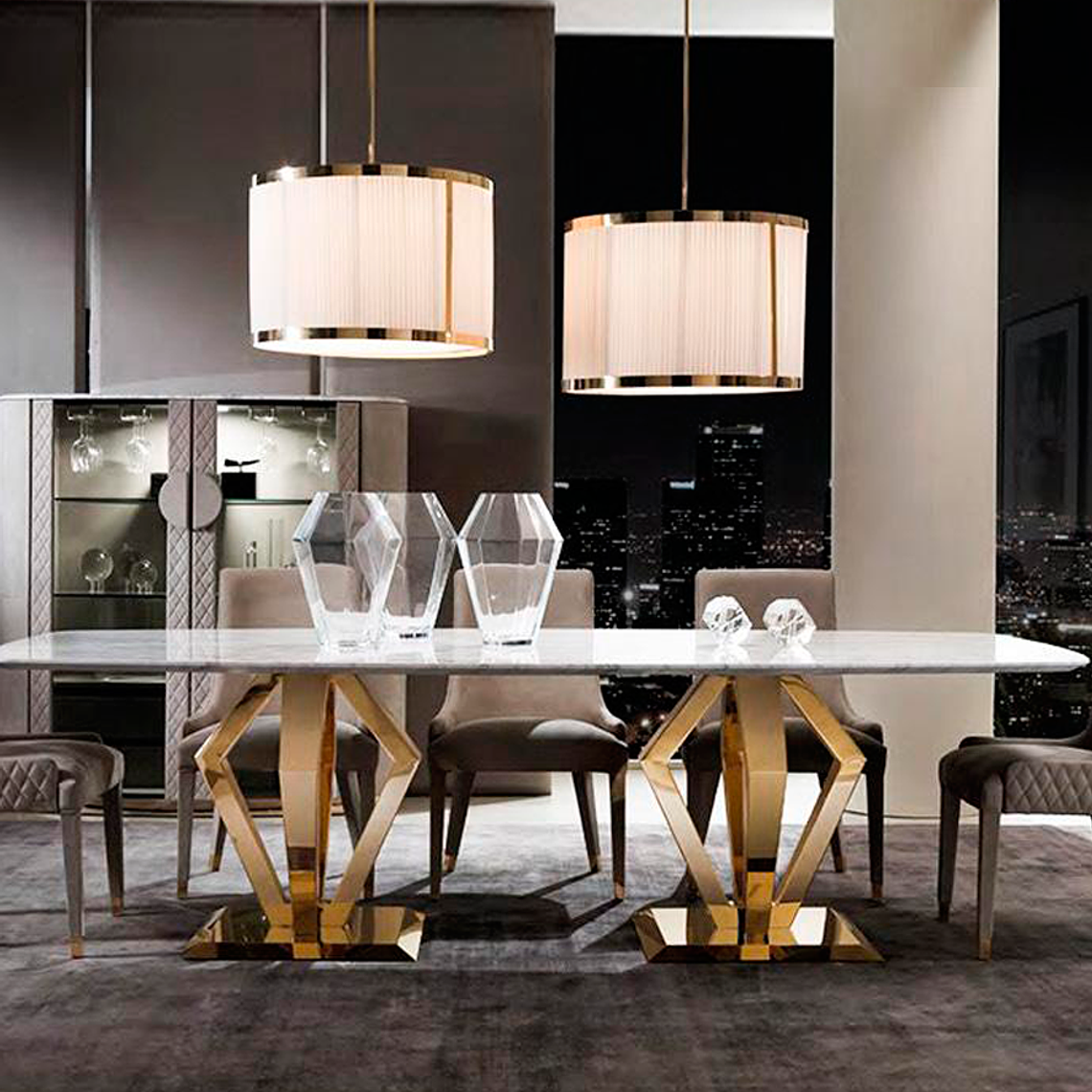 Mesa Comedor Modena Mármol Blanco Grande 1