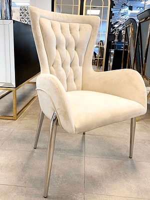 Sitial Angeline velvet Capitoné Beige