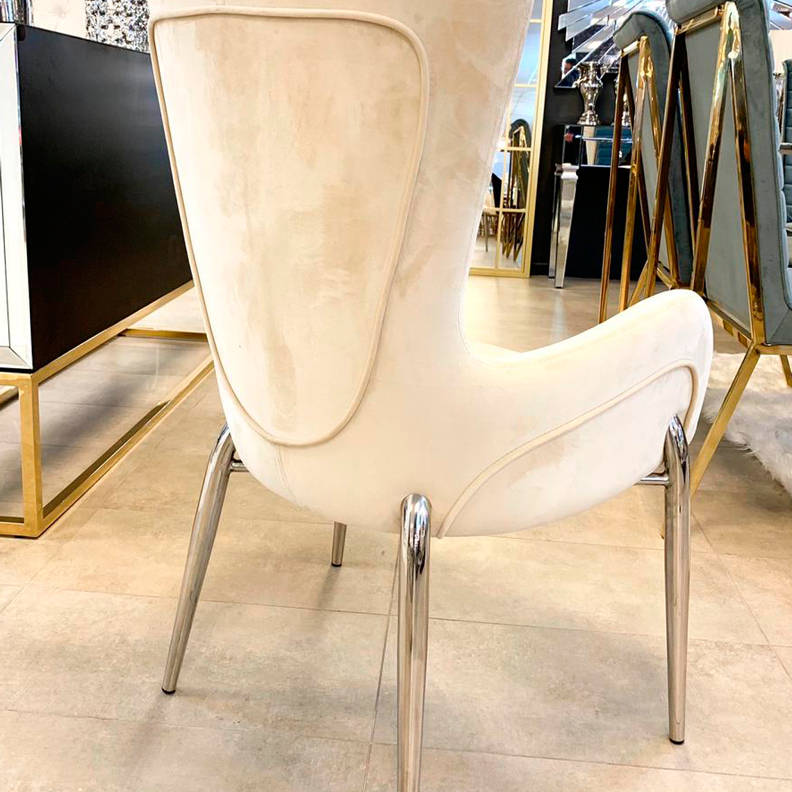 Sitial Angeline velvet Capitoné Beige 2