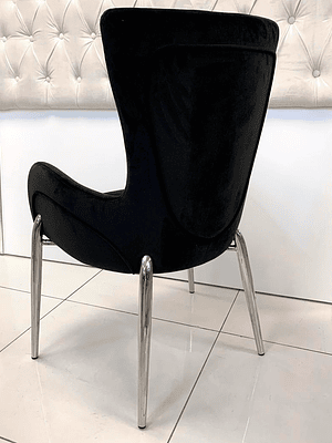 Sitial Angeline Velvet Capitoné Negro 