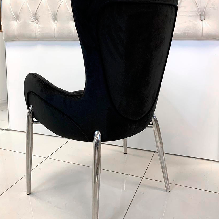 Sitial Angeline Velvet Capitoné Negro  2