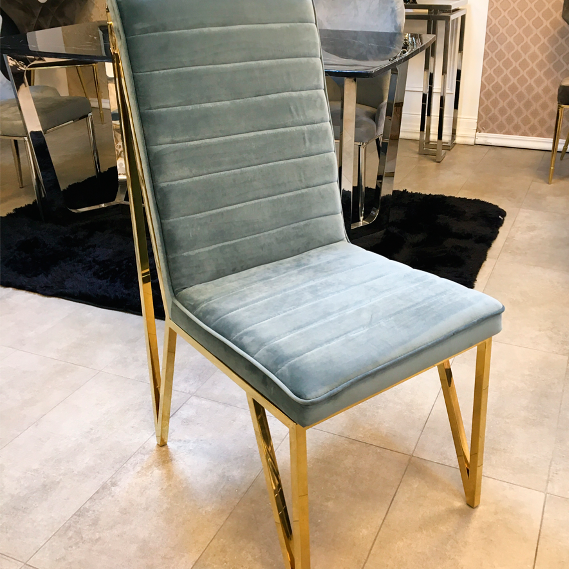Silla Georgette Velvet Gris Petróleo  1