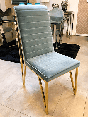 Silla Georgette Velvet Gris Petróleo 