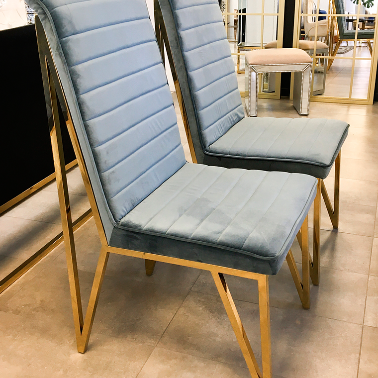 Silla Georgette Velvet Gris Petróleo  2