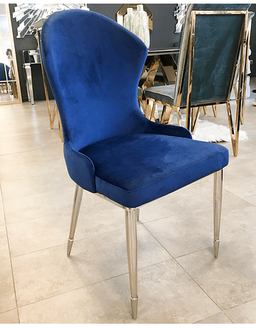 Silla Martina Velvet Azul - ANTES $250.000