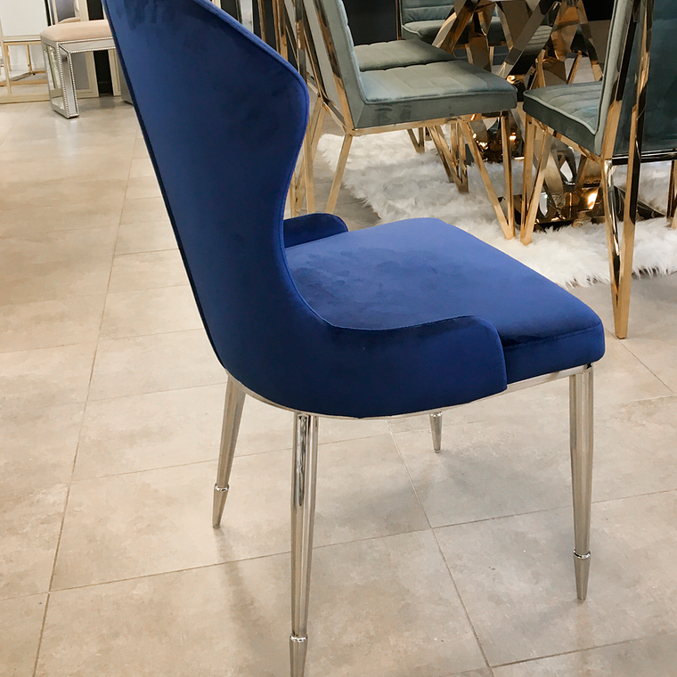 Silla Martina Velvet Azul - ANTES $250.000 2
