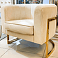 Sillon Brigitte Velvet Beige Base Dorada - Miniatura 1